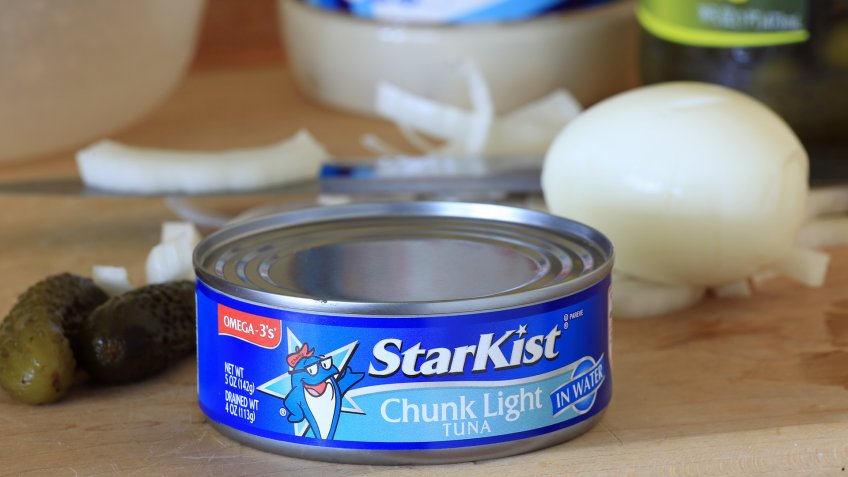 LLANO, TEXAS - AUGUST 24, 2014: Charlie the Tuna has been the cartoon mascot of Starkist Tuna since 1961.