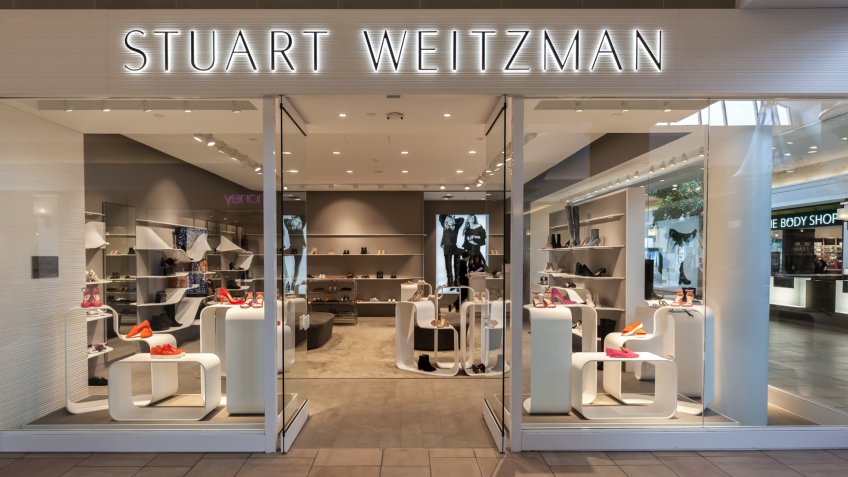 Toronto, Canada - February 12, 2018: Stuart Weitzman storefront in Bayview Village.