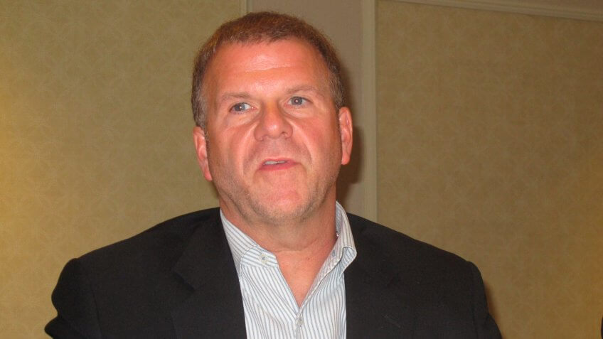 Mandatory Credit: Photo by Wayne Parry/AP/Shutterstock (10418430b)This photo shows Texas billionaire Tilman Fertitta at a press conference in his Golden Nugget casino in Atlantic City, N.