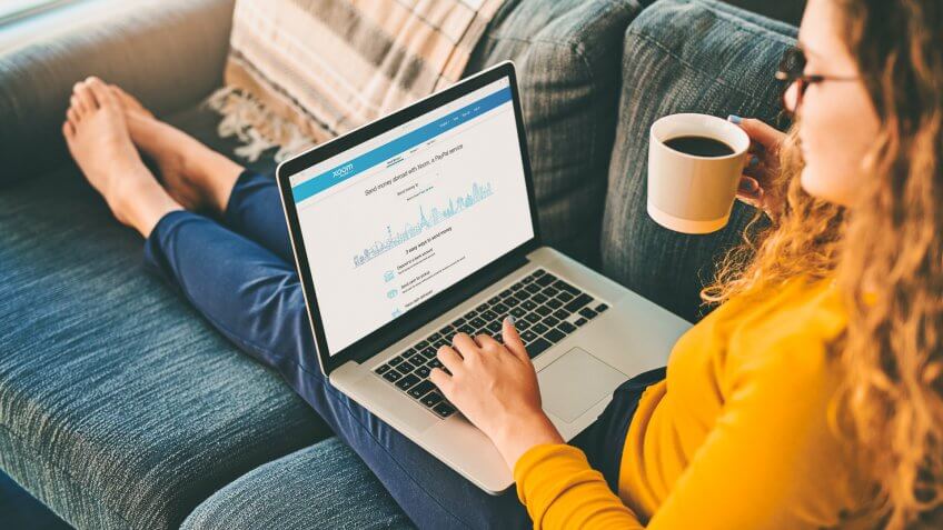 XOOM payment on laptop
