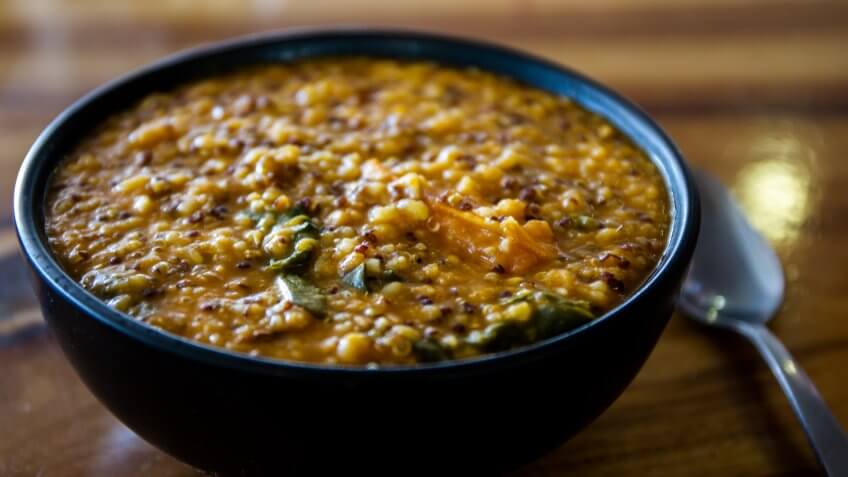 Gluten Free Soup with quinoa lentils and some herbs