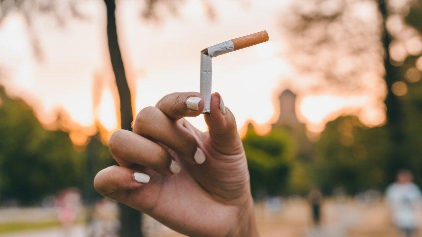 woman quitting smoking cigarettes