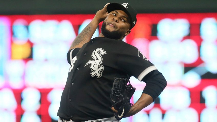 Mandatory Credit: Photo by Jim Mone/AP/Shutterstock (10417864f)Chicago White Sox pitcher Alex Colome throws against the Minnesota Twins in a baseball game, in MinneapolisWhite Sox Twins Baseball, Minneapolis, USA - 17 Sep 2019.