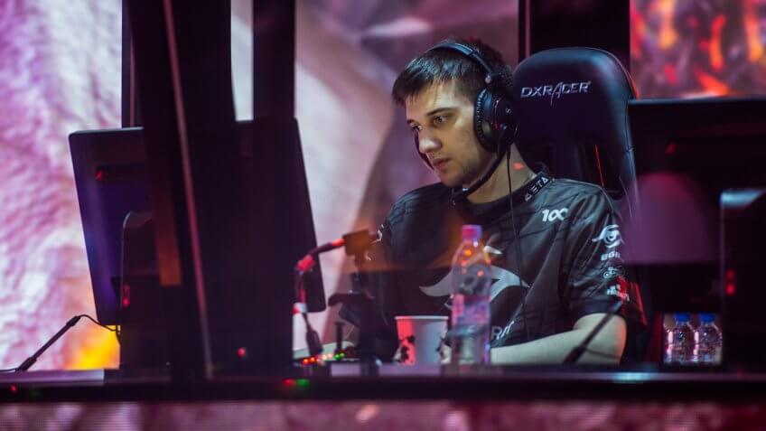 MOSCOW, RUSSIA - MAY 2016: Dota 2 esports event.