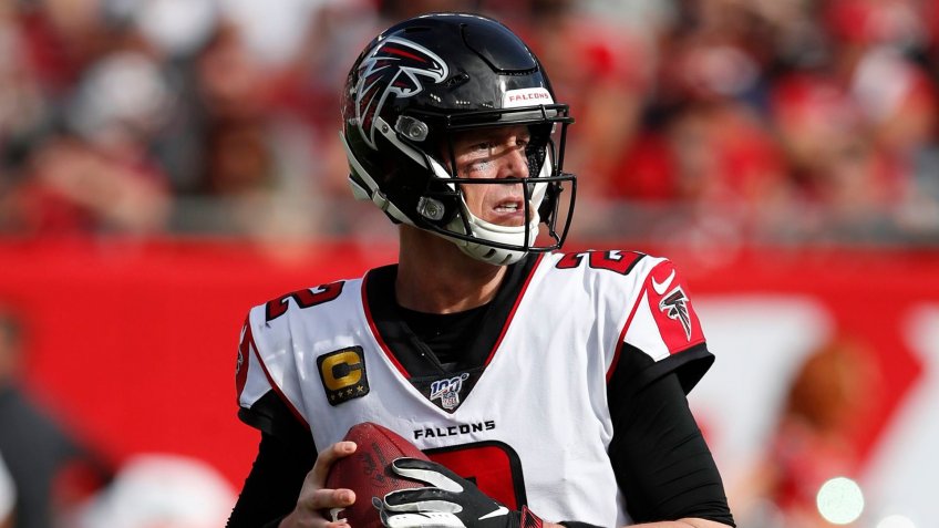 Mandatory Credit: Photo by Jeff Haynes/AP/Shutterstock (10516684ek)Atlanta Falcons quarterback Matt Ryan (2) looks to throw a pass against the Tampa Bay Buccaneers during an NFL football game, in Tampa, Fla.