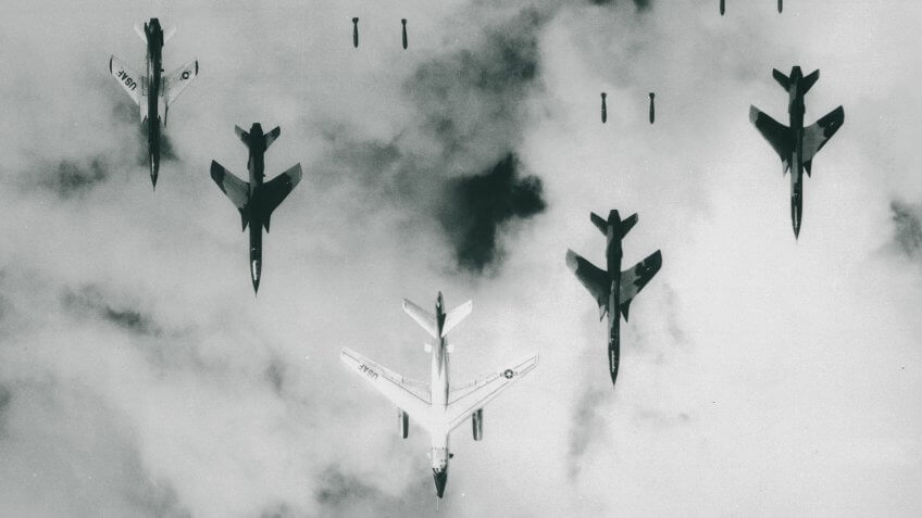 B-66 Destroyers Bombing over North Vietnam War 1966