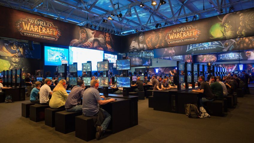 Cologne, Germany, August 13, 2014: Blizzard pavilion on gamescom.