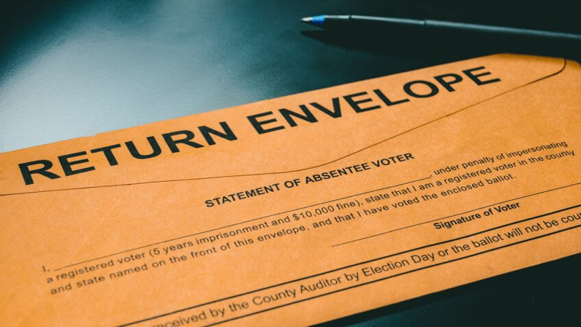 Absentee voting material typically sent to voters for elections.