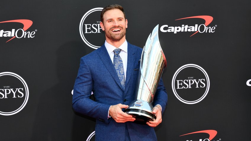 Mandatory Credit: Photo by Michael Buckner/Variety/Shutterstock (10331149gy)Chris LongESPY Awards, Arrivals, Microsoft Theater, Los Angeles, USA - 10 Jul 2019.