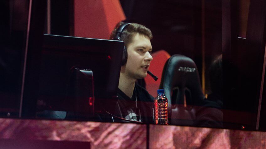 MOSCOW, RUSSIA - MAY 2016: Dota 2 esports event.