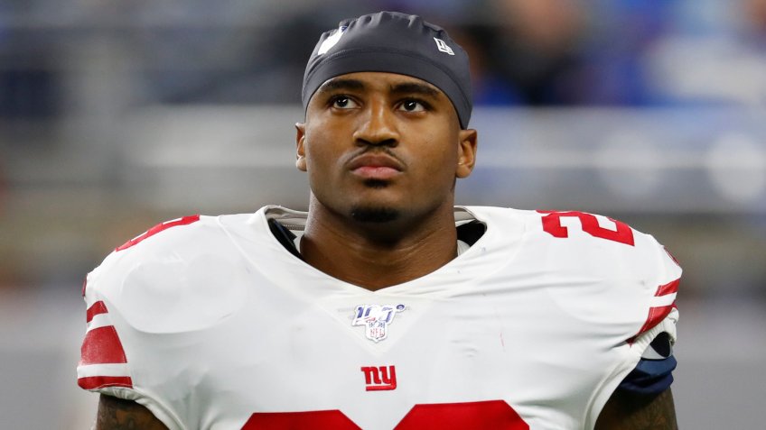 Mandatory Credit: Photo by Paul Sancya/AP/Shutterstock (10457743ow)New York Giants outside linebacker Deone Bucannon (29) watches against the Detroit Lions during an NFL football game in DetroitGiants Lions Football, Detroit, USA - 27 Oct 2019.