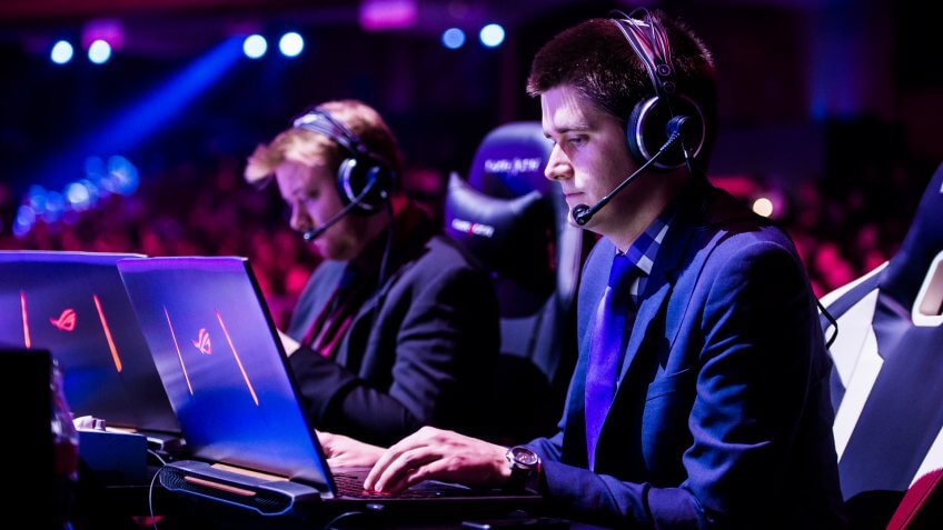 MOSCOW, RUSSIA - MAY 2016: Dota 2 esports event.