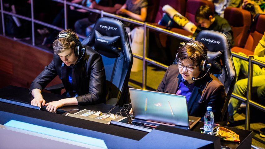 MOSCOW, RUSSIA - MAY 2016: Dota 2 esports event.