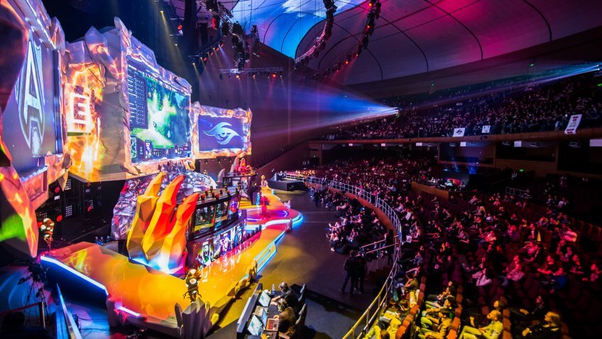 MOSCOW, RUSSIA - MAY 2016: Dota 2 esports event.
