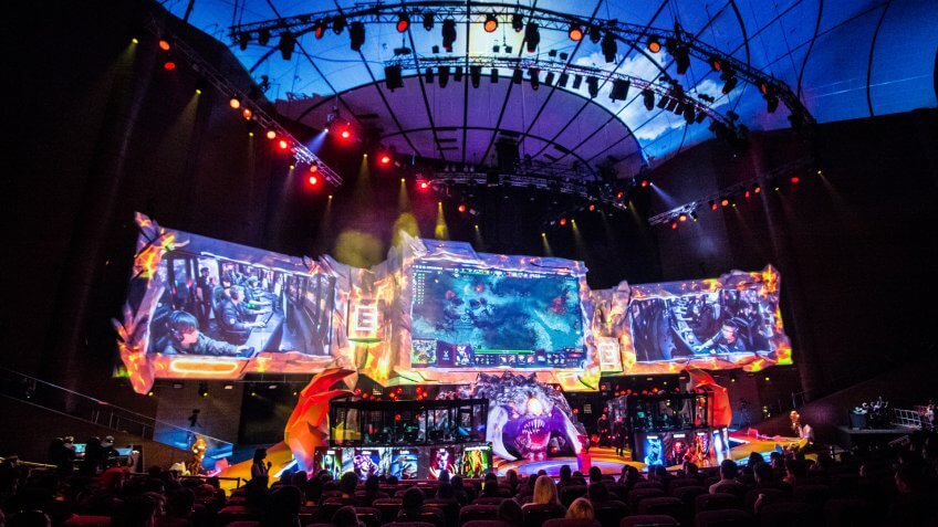 MOSCOW, RUSSIA - MAY 2016: Dota 2 esports event.