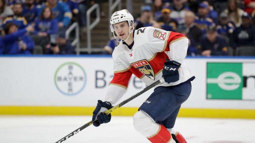 Mandatory Credit: Photo by Jeff Roberson/AP/Shutterstock (10578374o)Florida Panthers' Josh Brown skates during the second period of an NHL hockey game against the St.