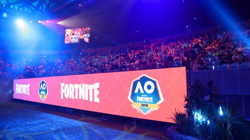 MELBOURNE, AUSTRALIA - JANUARY 27, 2019: Hundreds Fortnite gamers compete during Fortnite Summer Smash at Australian Open 2019 in Melbourne.