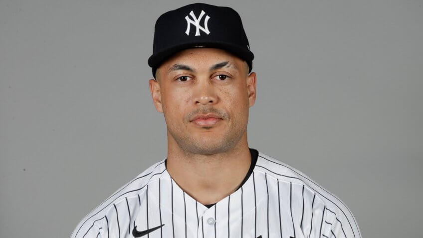 Mandatory Credit: Photo by Frank Franklin II/AP/Shutterstock (10568792di)This is a 2020 photo of Giancarlo Stanton of the New York Yankees baseball team.