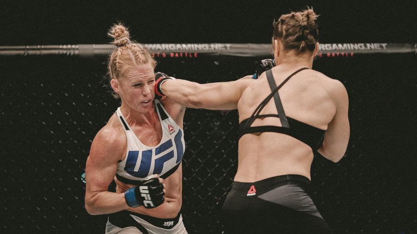 Editorial use onlyMandatory Credit: Photo by Joe Castro/EPA/Shutterstock (7616528c)Holly Holm Fights Defending Champion Ronda Rousey in the Women's Bantamweight Bout During the Ufc 193 Australia Event at the Etihad Stadium in Melbourne 15 November 2015Ufc 193 in Australia - Ronda Rousey Vs Holly Holm - Nov 2015.