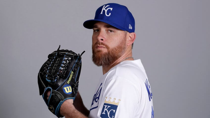 Mandatory Credit: Photo by Charlie Riedel/AP/Shutterstock (10562916kx)This is a 2020 photo of Ian Kennedy of the Kansas City Royals baseball team.