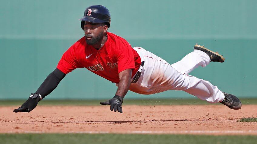 Mandatory Credit: Photo by Elise Amendola/AP/Shutterstock (10575218c)Boston Red Sox's Jackie Bradley Jr.