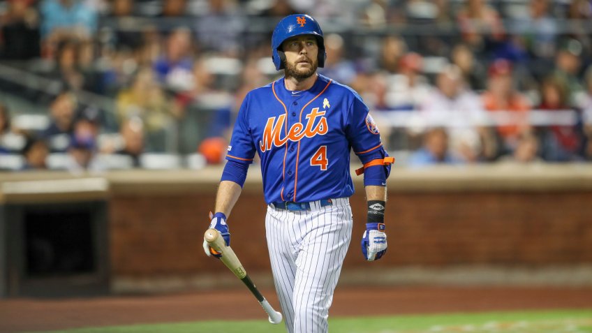 Mandatory Credit: Photo by Mary Altaffer/AP/Shutterstock (10407555au)New York Mets' Jed Lowrie walks off the field after striking out during the fourth inning of a baseball game against the Philadelphia Phillies, in New YorkPhillies Mets Baseball, New York, USA - 07 Sep 2019.