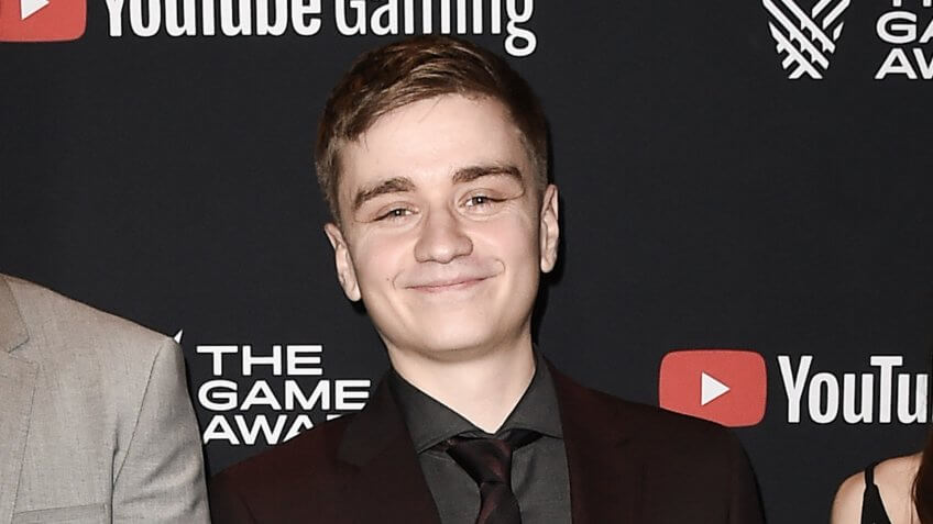 Mandatory Credit: Photo by Scott Kirkland/Picturegroup/Shutterstock (10504602ec)Titouan 'Sockshka' Merloz, Johan 'N0tail' Sundstein,The Game Awards, Arrivals, Los Angeles, USA - 12 Dec 2019.
