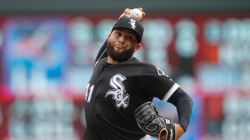 Mandatory Credit: Photo by Jim Mone/AP/Shutterstock (10252884b)Chicago White Sox pitcher Kelvin Herrera throws against the Minnesota Twins in a baseball game, in MinneapolisWhite Sox Baseball, Minneapolis, USA - 25 May 2019.