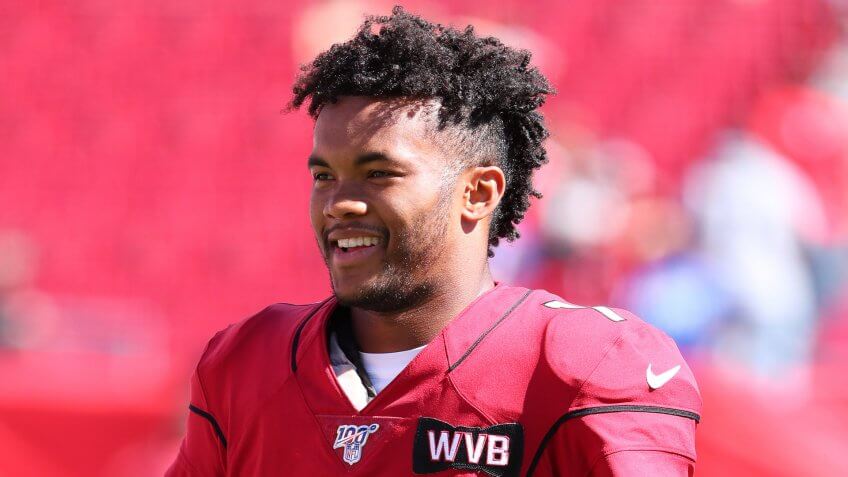 Nov 10, 2019; Tampa, FL USA; Arizona Cardinals quarterback Kyler Murray (1) smiles before an NFL game against the Tampa Bay Buccaneers at Raymond James Stadium.