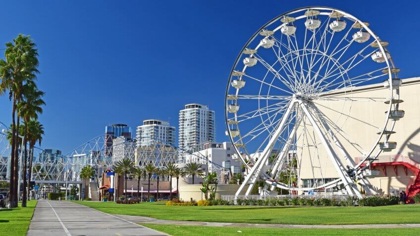 A view of downtown Long Beach in Southern California.