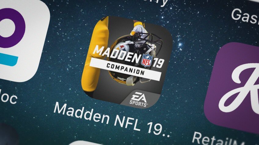 London, United Kingdom - October 01, 2018: Screenshot of Electronic Arts's mobile app Madden NFL 19 Companion.