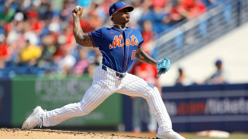Mandatory Credit: Photo by Julio Cortez/AP/Shutterstock (10574423ab)New York Mets pitcher Marcus Stroman throws a pitch to the St.