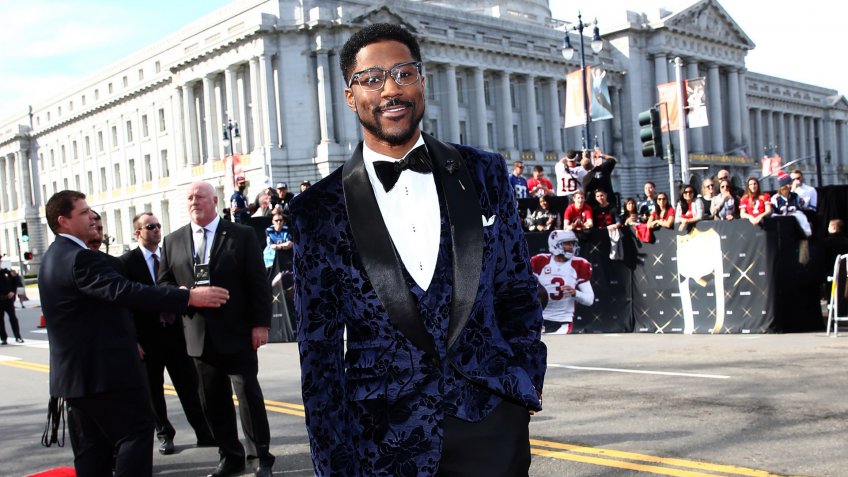 Mandatory Credit: Photo by John Salangsang/Invision/AP/Shutterstock (9055023ag)Former NFL player Nate Burleson arrives at the 5th annual NFL Honors at the Bill Graham Civic Auditorium, in San Francisco5th Annual NFL Honors - Red Carpet, San Francisco, USA.