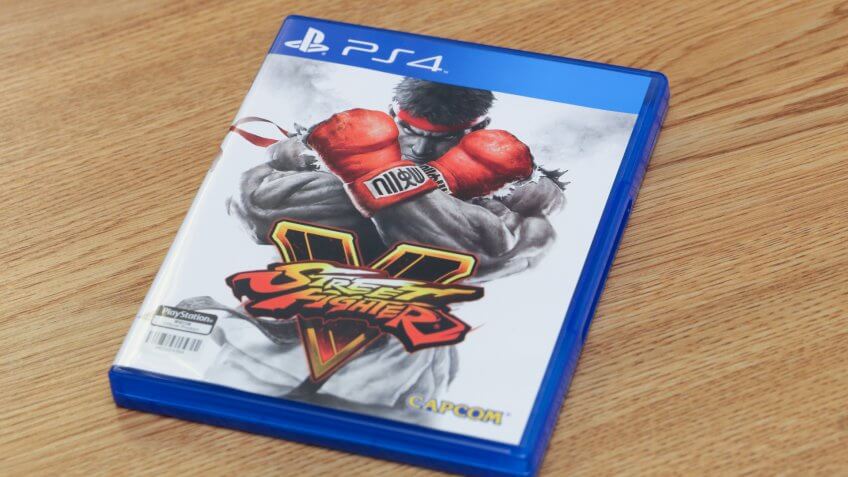 BANGKOK, THAILAND - FEBRUARY 18, 2016: The New Street Fighter V game on PS4 Console onFebruary 18,2016.