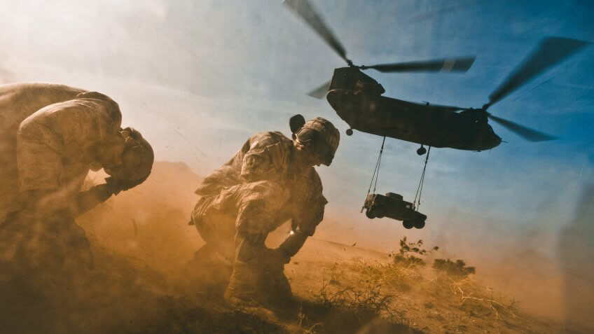 US Air Force leave helicopter in Afghanistan