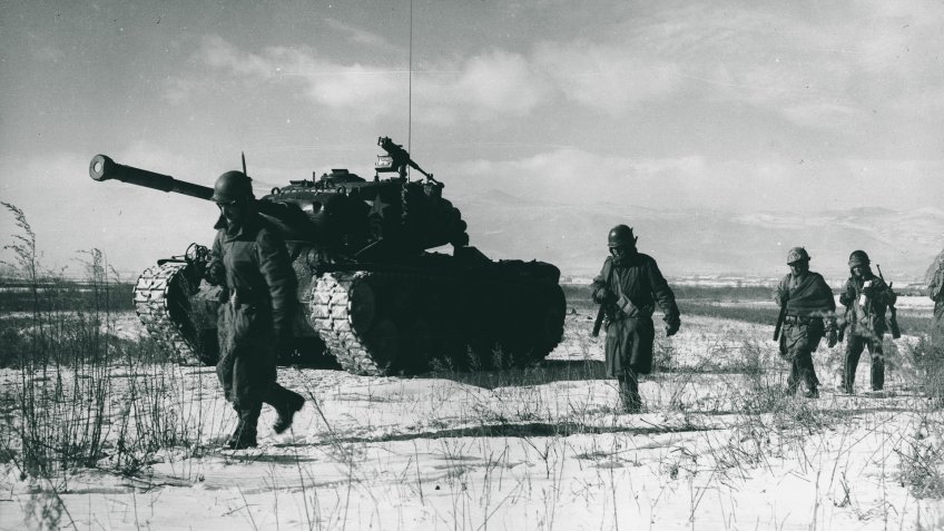 US Marine Division in Chosin Reservoir Korean War 1950