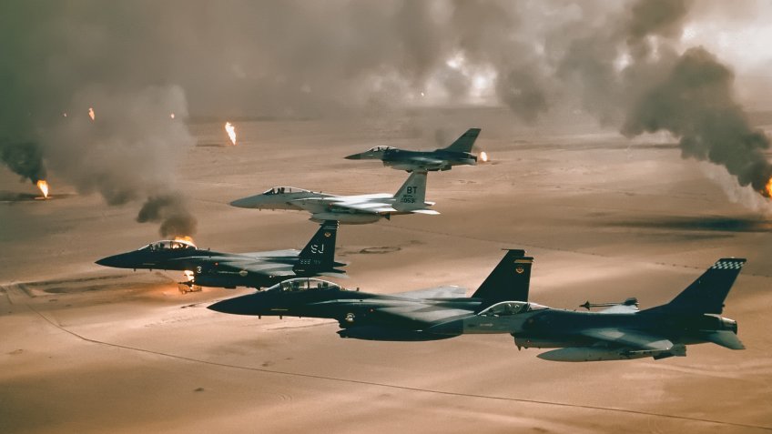 USAF Fighter jets in Kuwait Persian Gulf War