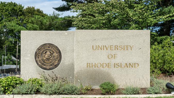 University of Rhode Island entrance sign.