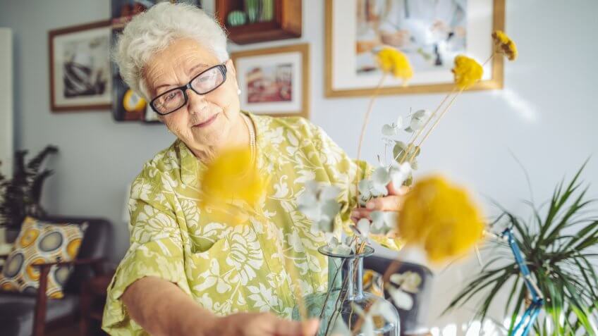 Senior woman at home.