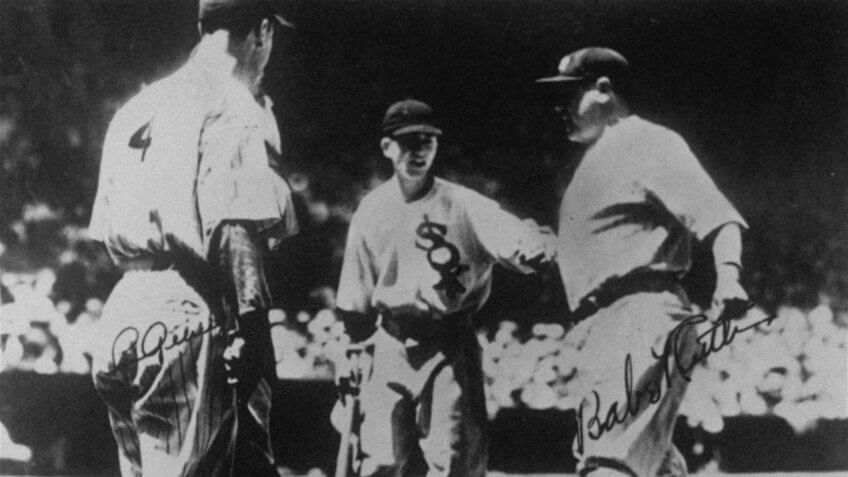 Mandatory Credit: Photo by AP/Shutterstock (6655972a)Babe Ruth crosses home plate following a two run home run off National League starting pitcher Bill Hallahan in the third inning of the first All-Star Game ever played, .