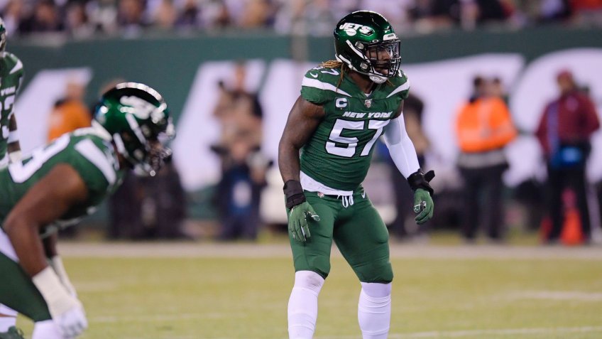 Mandatory Credit: Photo by Bill Kostroun/AP/Shutterstock (10452414an)New York Jets inside linebacker C.