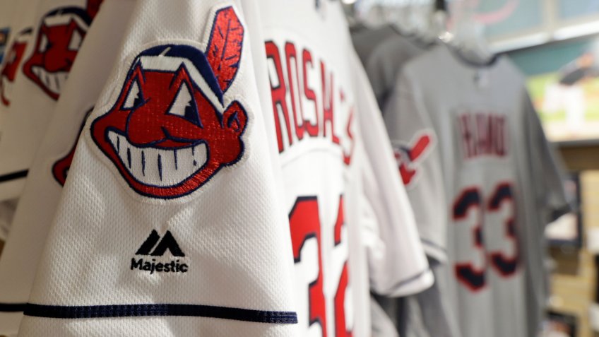 Mandatory Credit: Photo by Tony Dejak/AP/Shutterstock (10328579a)Jersey's with Chief Wahoo are displayed in the team shop, in Cleveland.