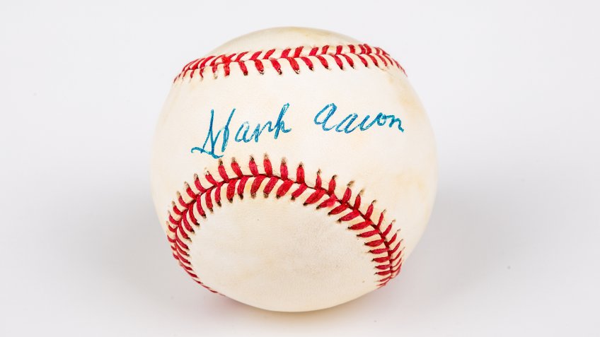 Hank Aaron signed baseball
