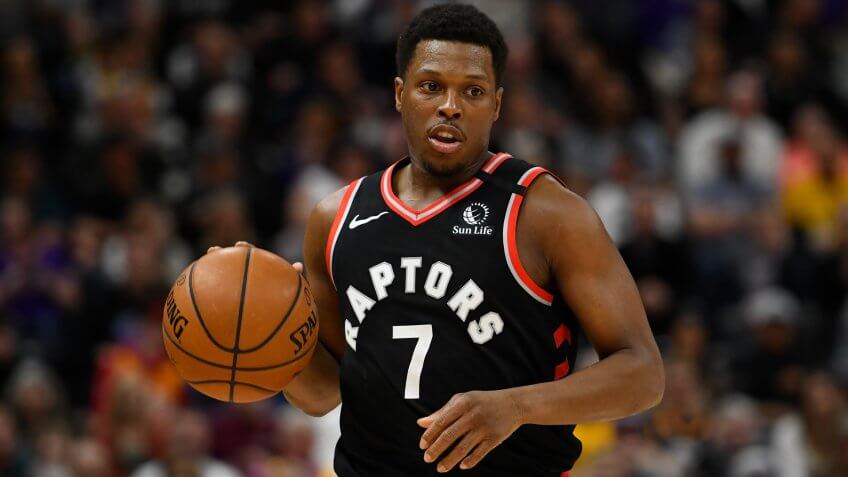 SALT LAKE CITY, UT - MARCH 09: Kyle Lowry #7 of the Toronto Raptors in action during a game against the Utah Jazz at Vivint Smart Home Arena on March 9, 2020 in Salt Lake City, Utah.