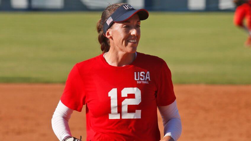 Mandatory Credit: Photo by Sue Ogrocki/AP/Shutterstock (10440121eu)Pitcher Monica Abbott during a simulated game at the USA Softball Women's Olympic Team Selection Trials, in Oklahoma CitySoftball, Oklahoma City, USA - 02 Oct 2019.