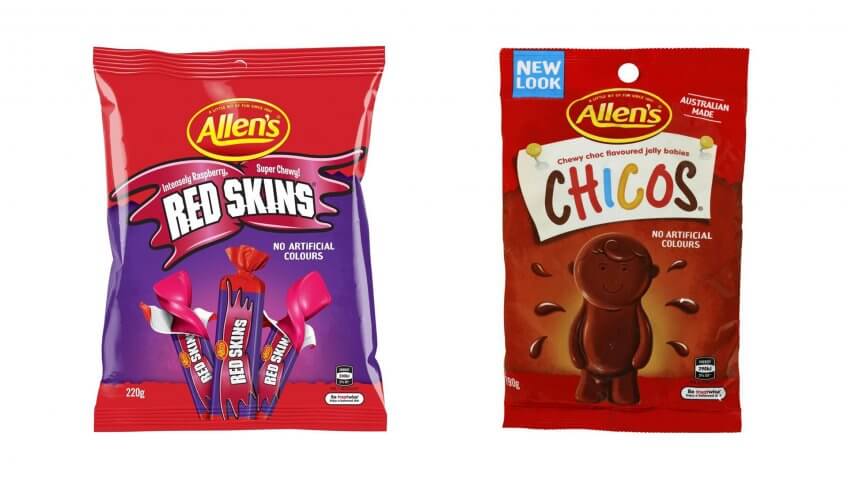 Nestle Allen’s Red Skin and Chico candies.