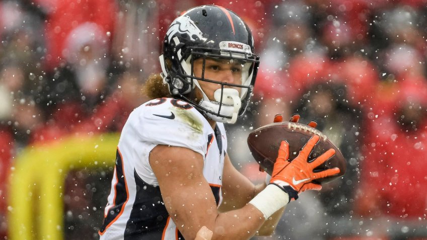 Mandatory Credit: Photo by Reed Hoffmann/AP/Shutterstock (10508212dh)Denver Broncos running back Phillip Lindsay (30) takes a direct snap during the first half of an NFL football game against the Kansas City Chiefs in Kansas City, MoColts Chiefs Football, Kansas City, USA - 15 Dec 2019.