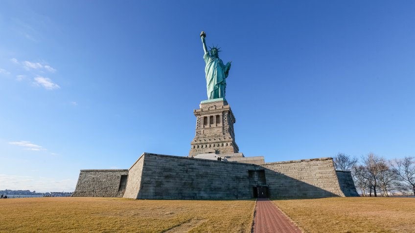 Statue of Liberty with pedestal base.