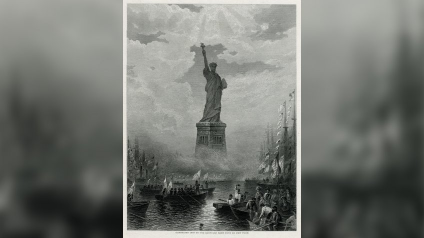 New York: the Statue of Liberty in New York Harbour 1883Historical Collection117.