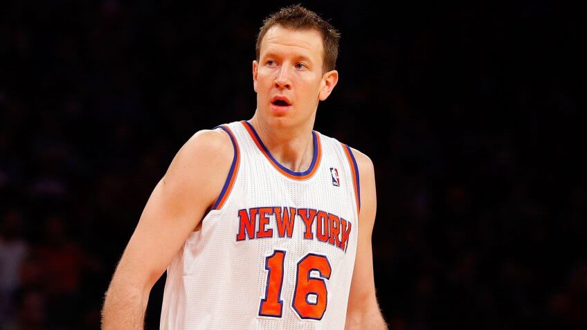 NEW YORK, NY - FEBRUARY 10: (NEW YORK DAILIES OUT) Steve Novak #16 of the New York Knicks in action against the Los Angeles Clippers at Madison Square Garden on February 10, 2013 in New York City.